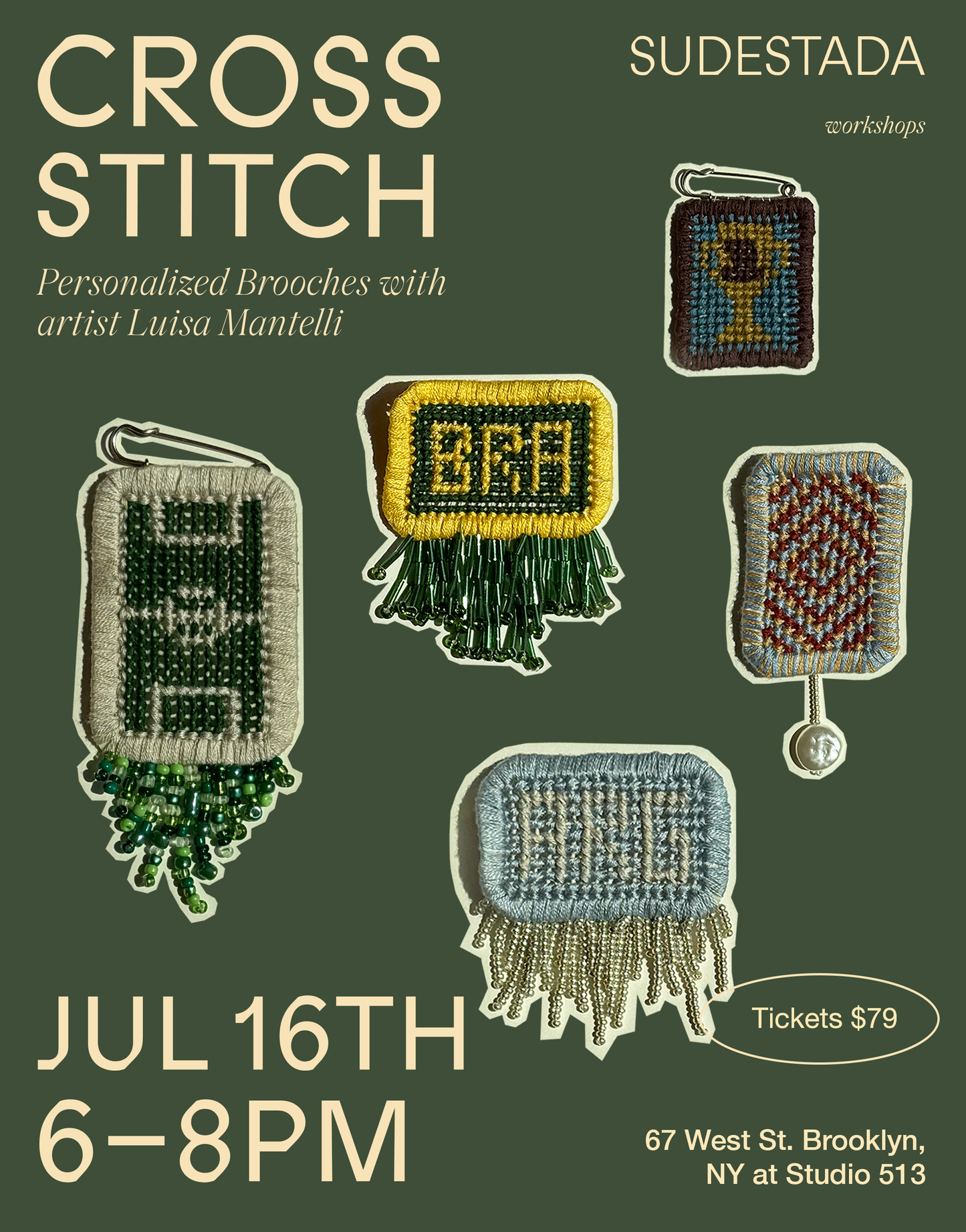 7.16 - LUISA MANTELLI | Cross Stitch Brooches